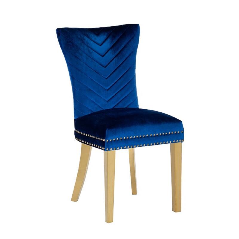 Eva Gold Legs Dining Chairs Finished with Velvet Fabric - 2 Chair per Box