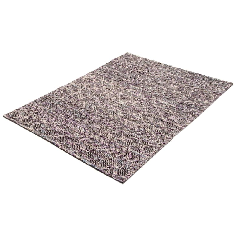 ECARPETGALLERY Braid weave Sienna Black Wool Rug - 5'2 x 7'5