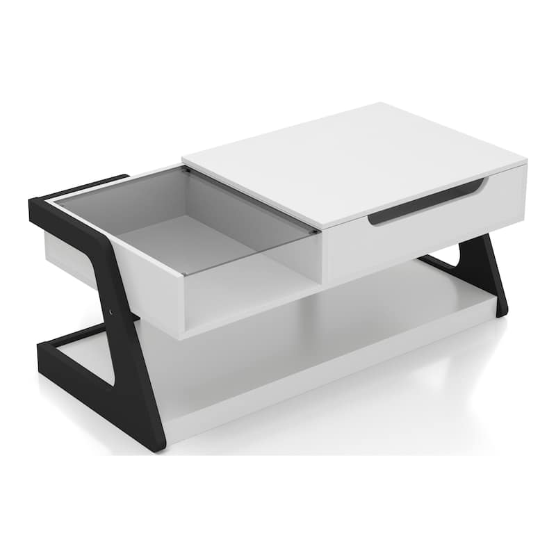 DH BASIC Contemporary White 49-inch Lift-top Coffee Table by Denhour