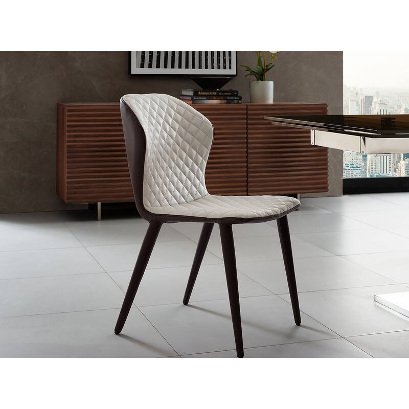 Casabianca Home Olivia Set of 2 Dining Chair in Beige PU Leather