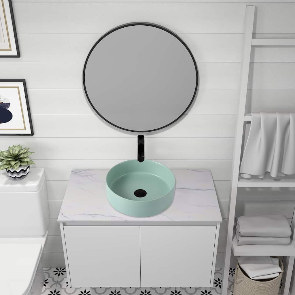 Ceramic Circular Vessel Bathroom Sink Art Sink