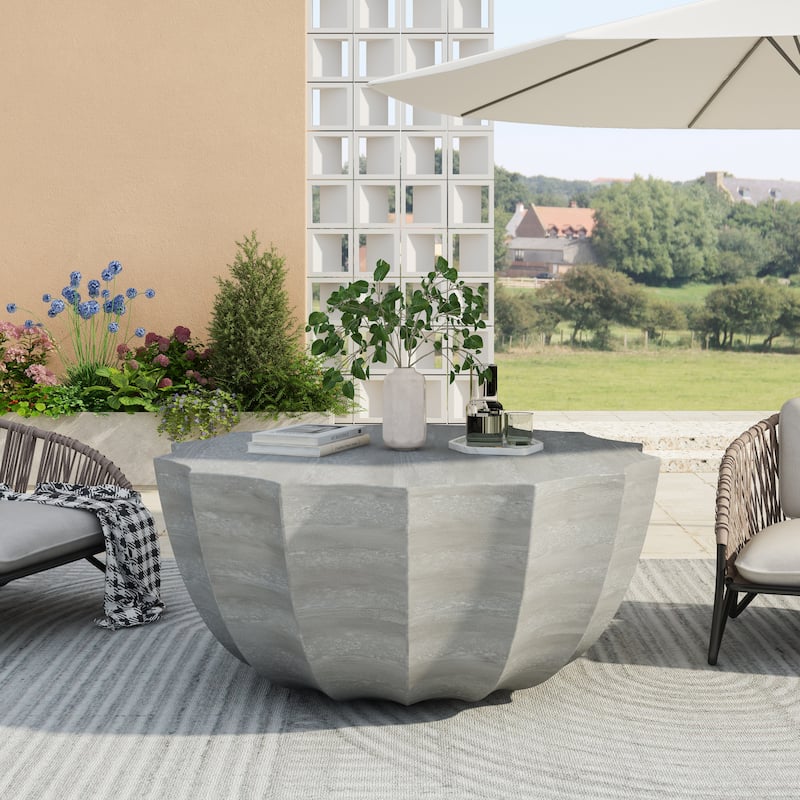 35.43" Durable Modern Stylish Coffee Table, Suitable for Indoor and Outdoor Use, Ideal for Patio, Garden, and Backyards.