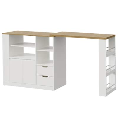 Extendable Kitchen Island with Storage