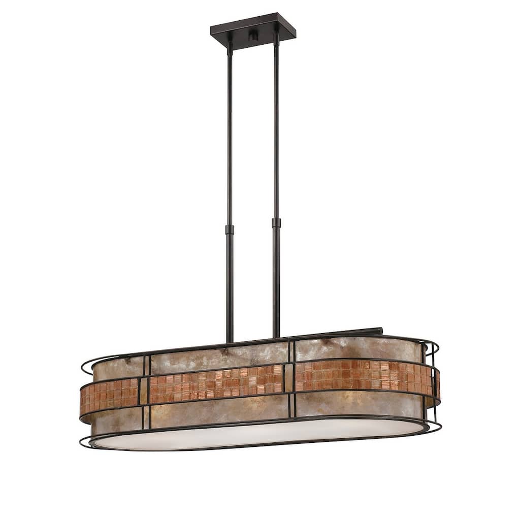 Laguna 3-Light Island Chandelier in Renaissance Copper