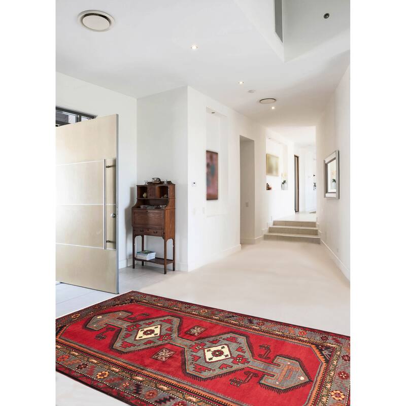 ECARPETGALLERY Hand-knotted Konya Anatolian Red Wool Rug - 4'4 x 7'1