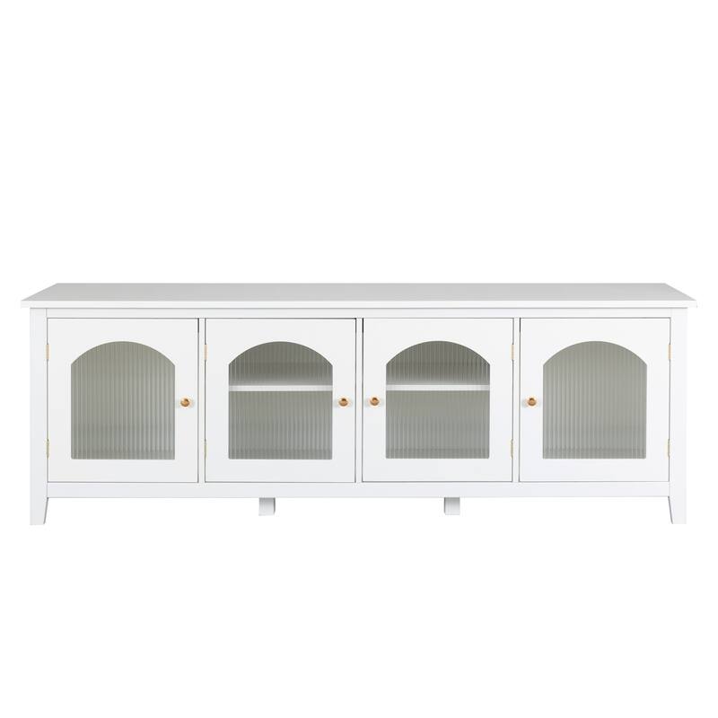 TV Stand Entertainment Center Media Console Cabinet with Changhong Glass Door