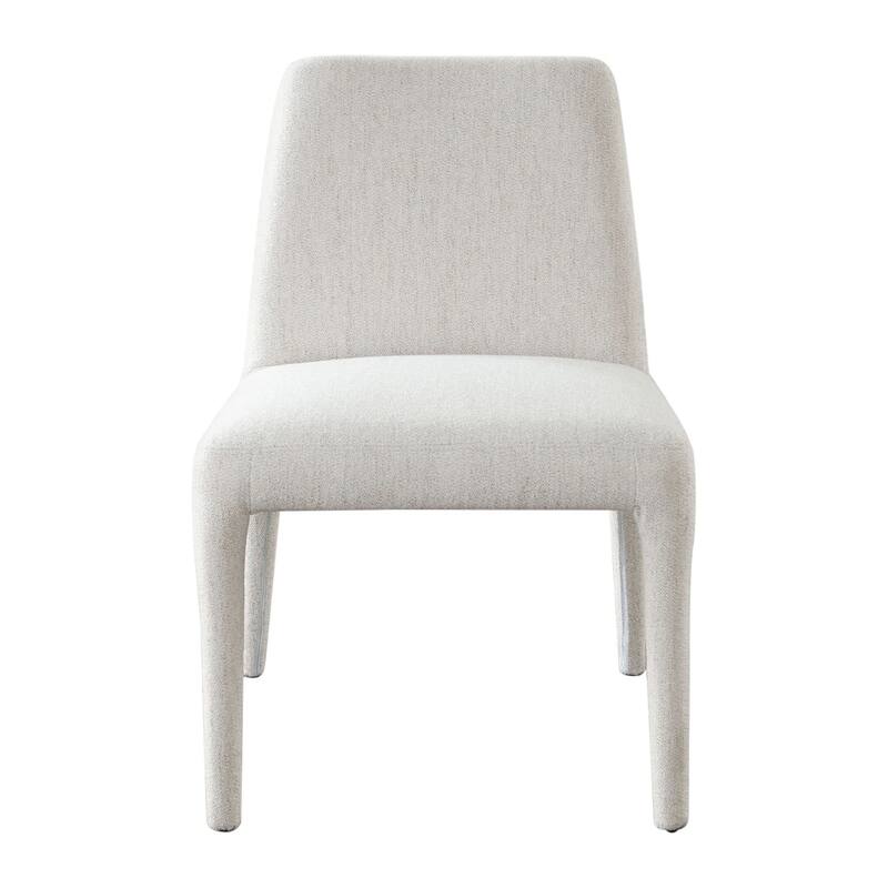 Hena Dining Side Chair Set of 2, Light Oat Polyester Upholstered Frame