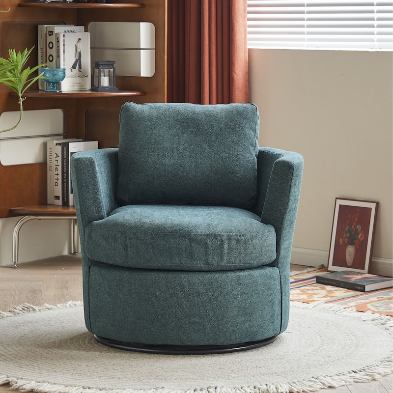 29.5" Polyester Swivel Arm Chair