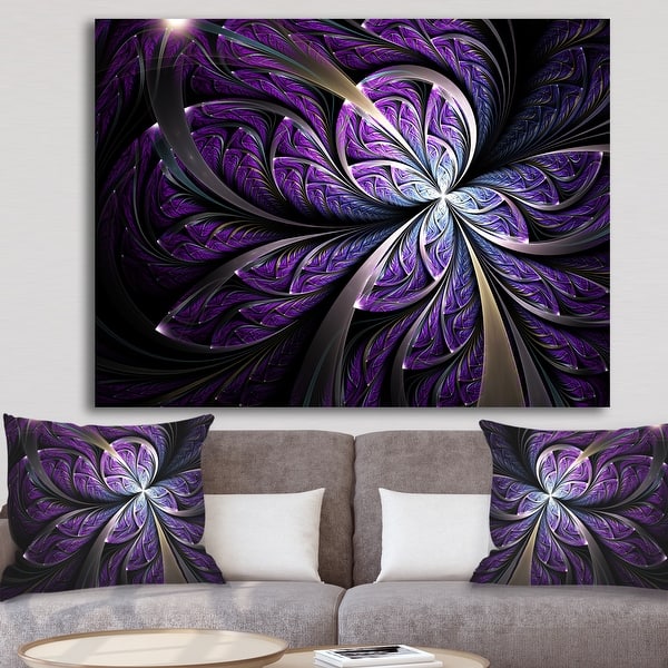 Glittering Purple Fractal Flower Large Floral Canvas Art Print On Sale Overstock 12209799