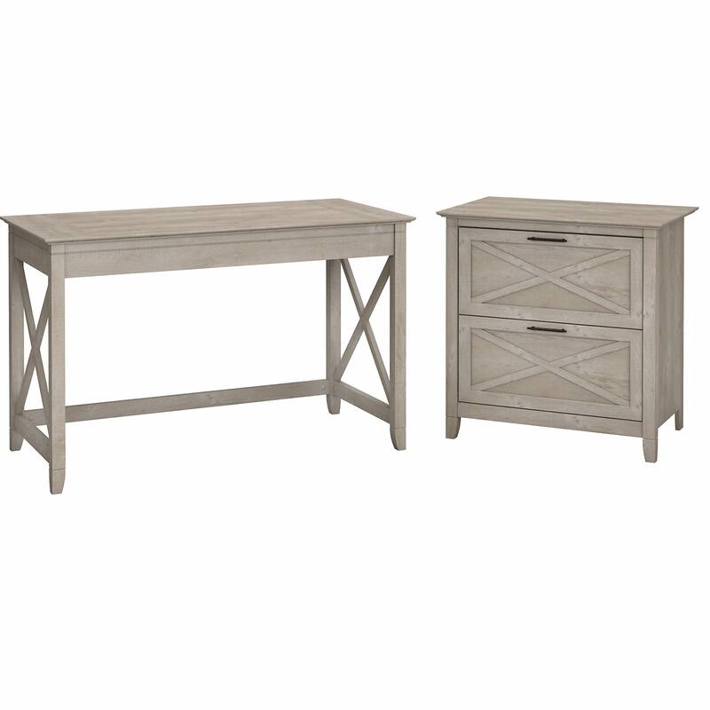Key West 48W Writing Desk with Lateral File Cabinet by Bush Furniture