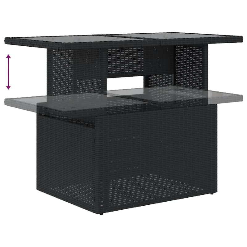 vidaXL Patio Table Rectangular Backyard Garden Poly Rattan and Acacia Wood - 39.4 x 21.7 x 28.7 in