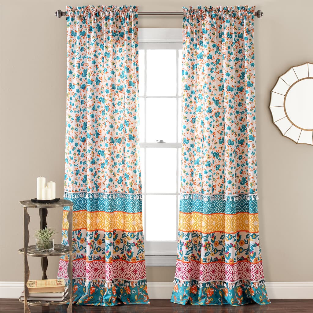 Lush Decor Emily Boho Stripe Window Curtain Panel Pair - 84" x 42"