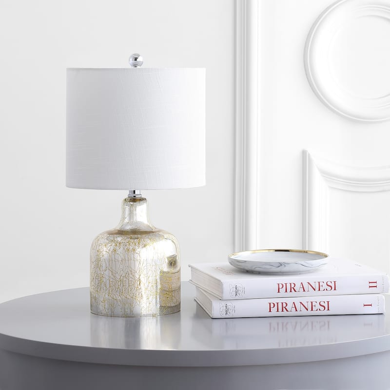 Owen 19" Glass Bell LED Table Lamp, Gold by JONATHAN Y