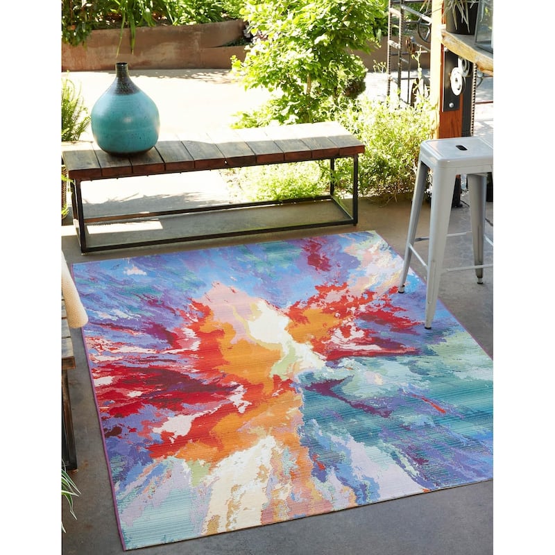 Outdoor Ucul Collection Area Rug - Multi - 7'10"x11'