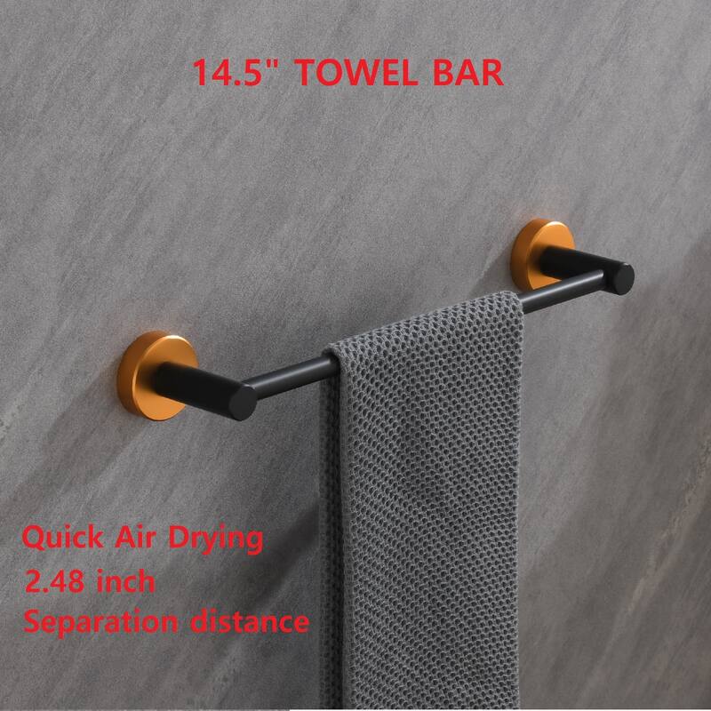 6 Piece Aluminum Bathroom Towel Rack Set Wall Mount