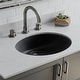 preview thumbnail 2 of 4, Lexicon Platinum V210 Quartz Composite Oval Vanity Sink - Galaxy Black