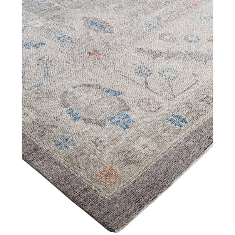 Oushak One-of-a-Kind Hand-Knotted Area Rug - Gray - 9' 9" x 13' 5"