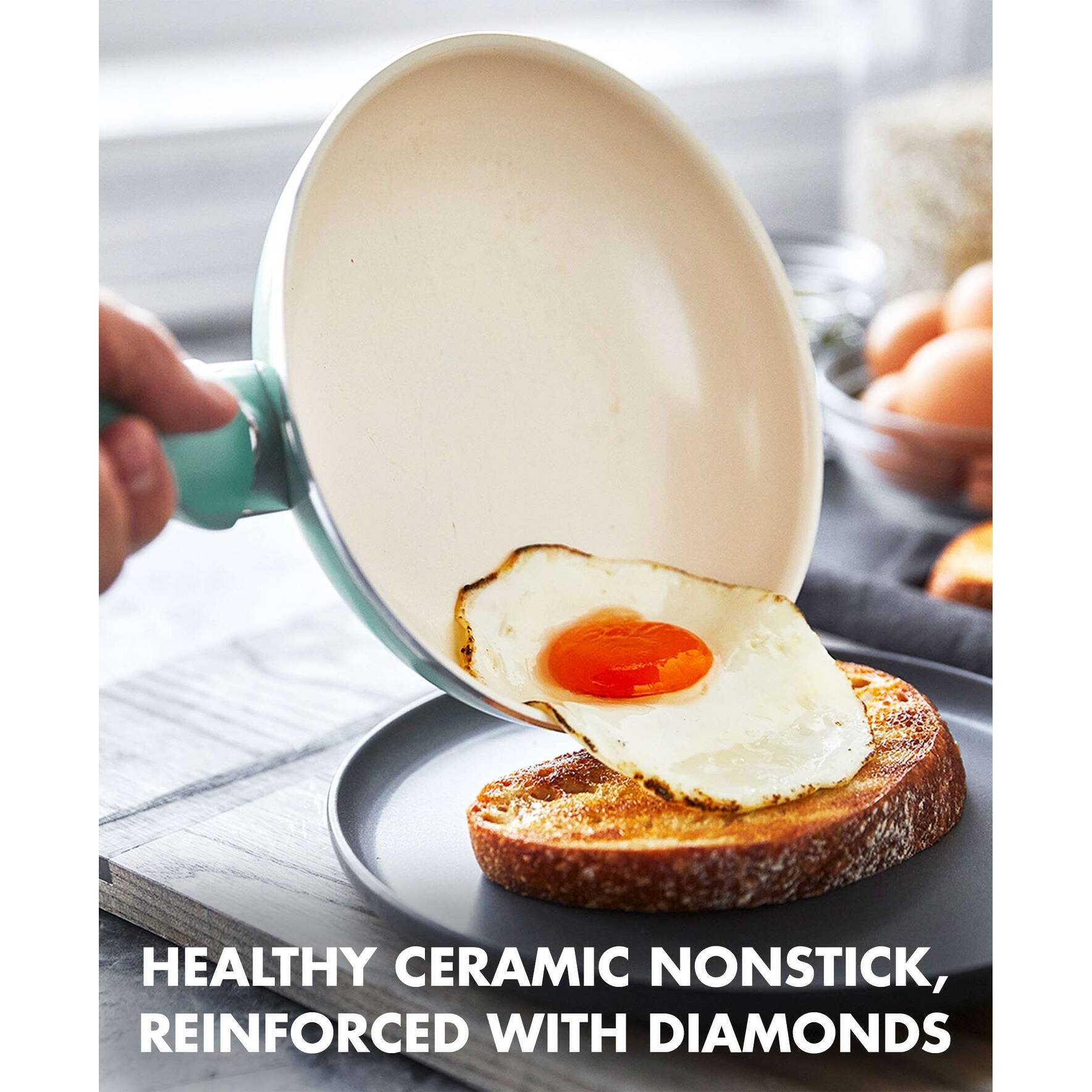 GreenPan Rio Healthy Ceramic Nonstick 3pc Fry Pan Set Bed Bath