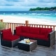 preview thumbnail 44 of 61, Costway 5PCS Patio Rattan Furniture Set Cushioned Sofa & Chair Coffee
