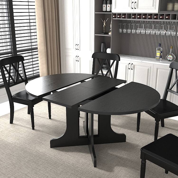 Dining Table for Farmhouse Kitchen 59x43 Inch Expandable Oval Table Top
