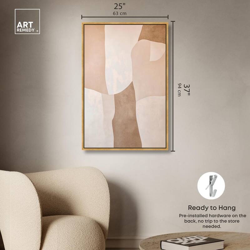 Forms in Beige I Canvas by Art Remedy