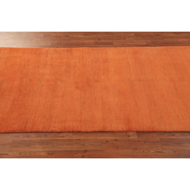 Orange Gabbeh Oriental Modern Rug Handmade Wool Carpet - 3'4" x 6'5"