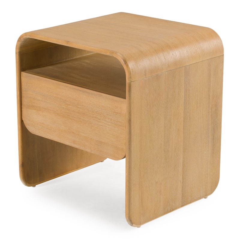 Modrest Dresden Modern Natural Acacia 1-Drawer Nightstand