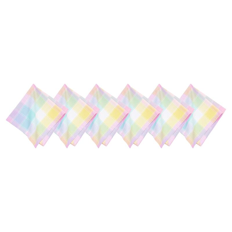 Hana Color Block Plaid Napkin Set of 6 - Multicolored
