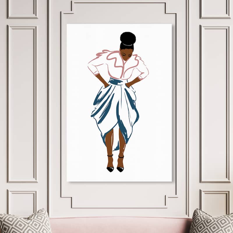 Wynwood Studio Fashion and Glam I Stand for Fashion Pink and Modern & Contemporary Wall Art Canvas Print - 54 x 36
