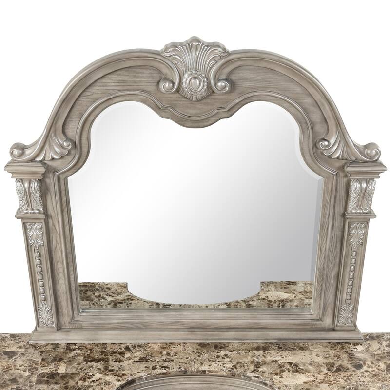 Glory Furniture Lucca G09105-M Shaped Mirror Gray - Grey