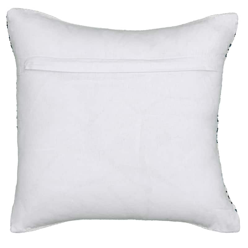 HomeRoots 18" X 18" Blue White And Gray 100% Cotton Chevron Zippered Pillow