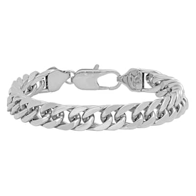 Steel Nation Stainless Steel Block Curb Bracelet