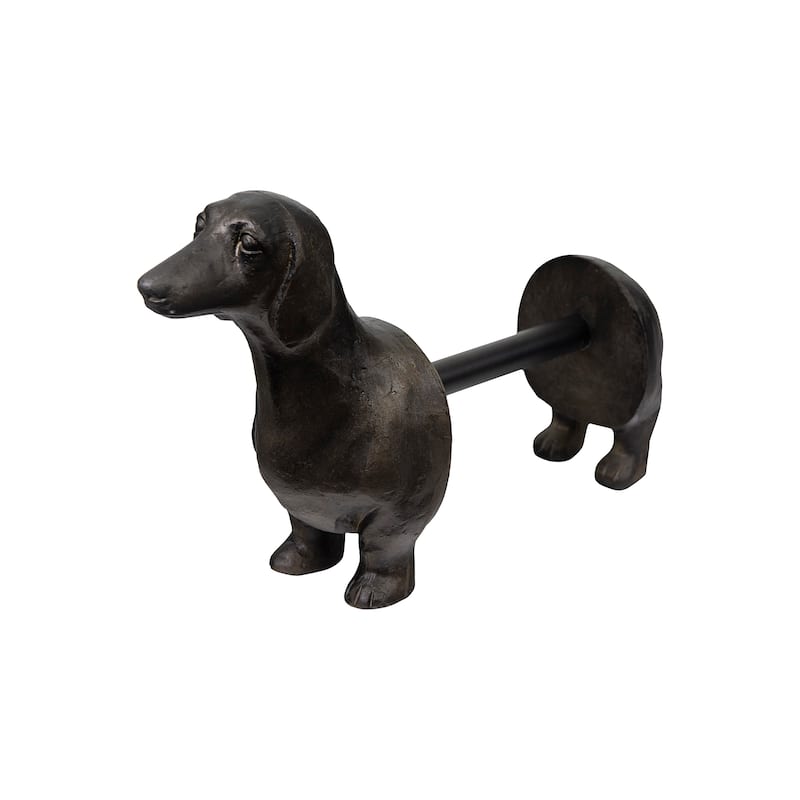 Antiqued Bronze Dachshund Dog Paper Towel Holder