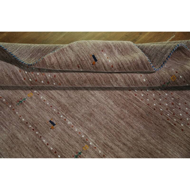 Hand Knotted Oriental 100% Wool Carpet Tribal Animal Pictorial Brown Gabbeh Area Rug - 7' 10'' X 5' 1''