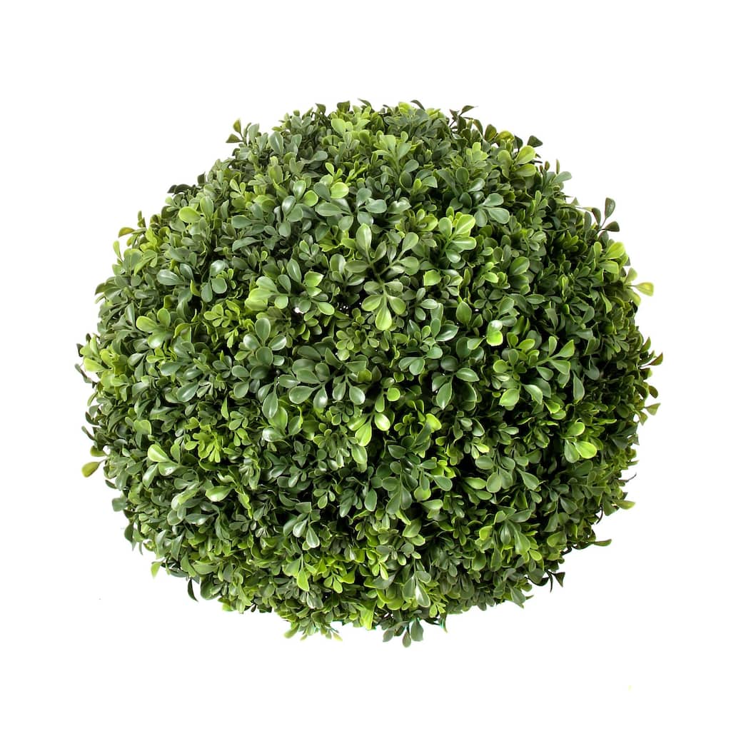 18" Boxwood Ball Halves, UV Rated Outdoor - Green