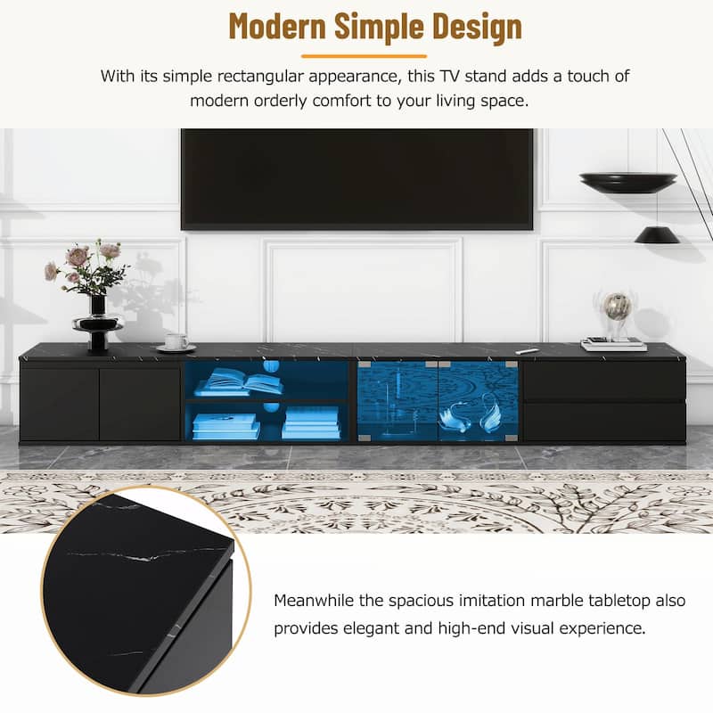 Modern APP-Controlled LED TV Stand for TVs up to 105''