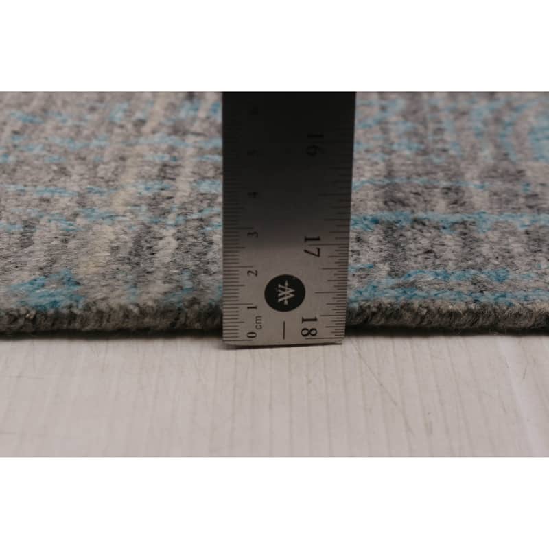 ECARPETGALLERY Hand-knotted Legacy Light Grey Viscose, Wool Rug - 7'10 x 9'8