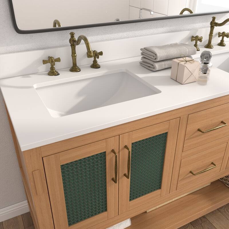 Acroma - 60'' Double Bathroom Vanity With Stone Top