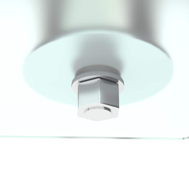 Rectangle Glass Coffee Table with Storage Shelf, Modern Clear Glass Coffee Table with Metal Frame