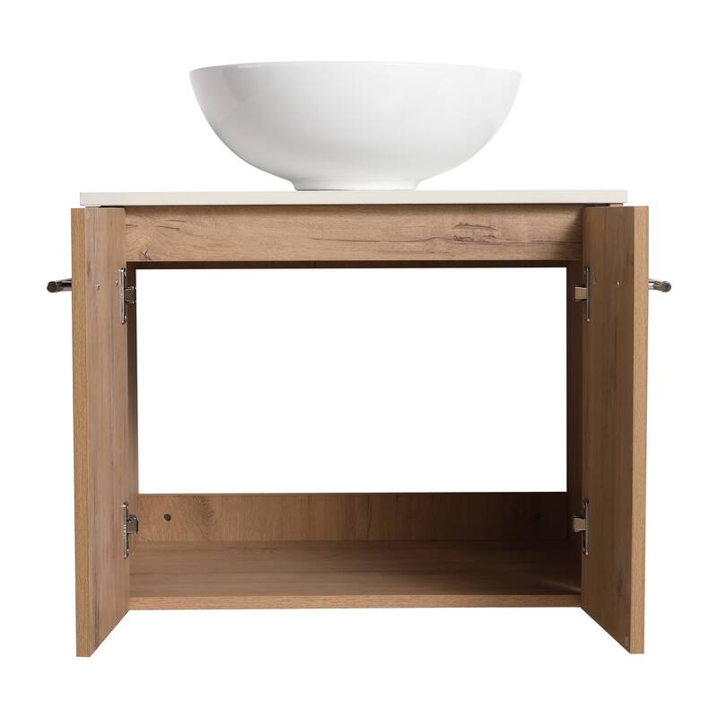 BNK 24"/30" Single Sink Bathroom Vanity with Soft Close Door, Modern Floating Vanity