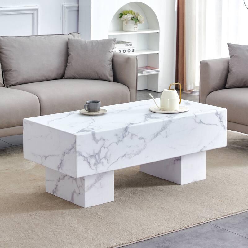 Modern Simple Marble Texture Mdf Coffee Table - Practical Model