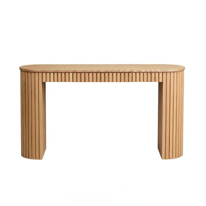Modern Console Table With Drawer for Entryway with Unique Vertical Stripe Design for Living Room Hallway Foyer Entrance