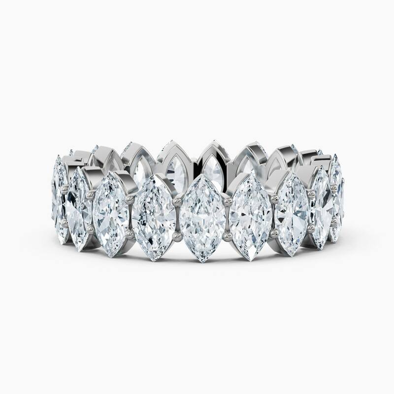 Auriya 14k Gold Marquise North-South Lab Grown Diamond Eternity Band 2.70 - 10.50 ct. tw. (F-G, VS) - 4.75 ct. wt. - 5 - White