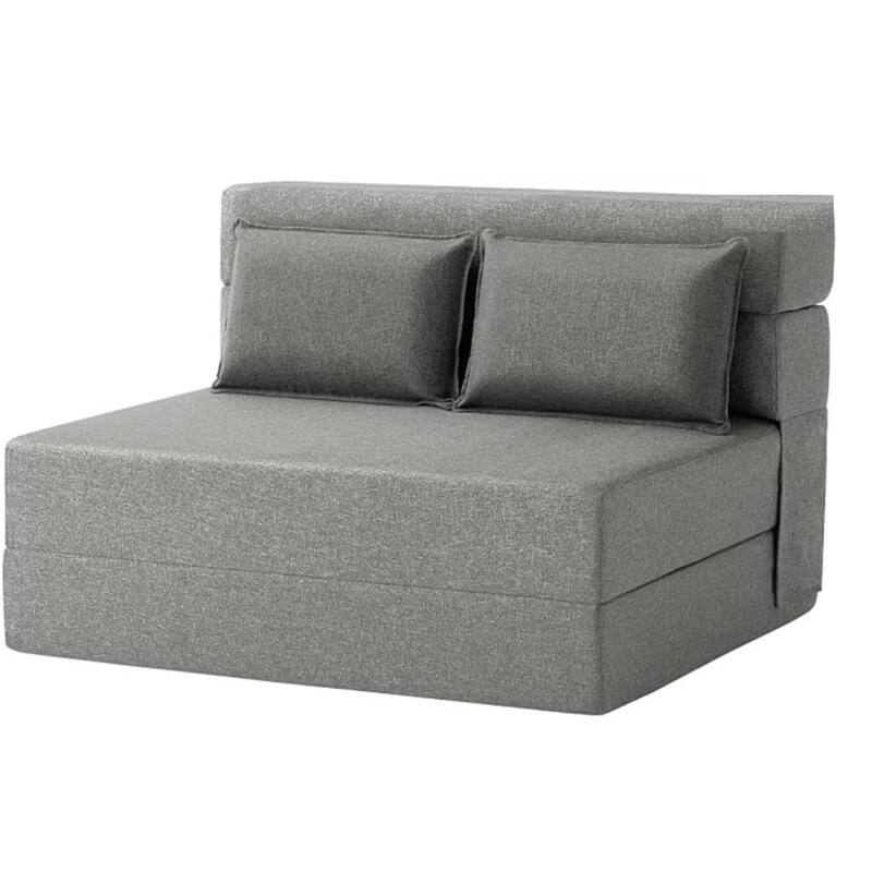 4-in-1 Folding Sofa Bed Chair Bed, Convertible Sleeper with Pillow, Large - Grey