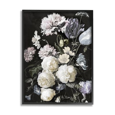 Stupell Classical Flower Arrangement Vintage Faded Tones Busy Florals Framed Wall Art