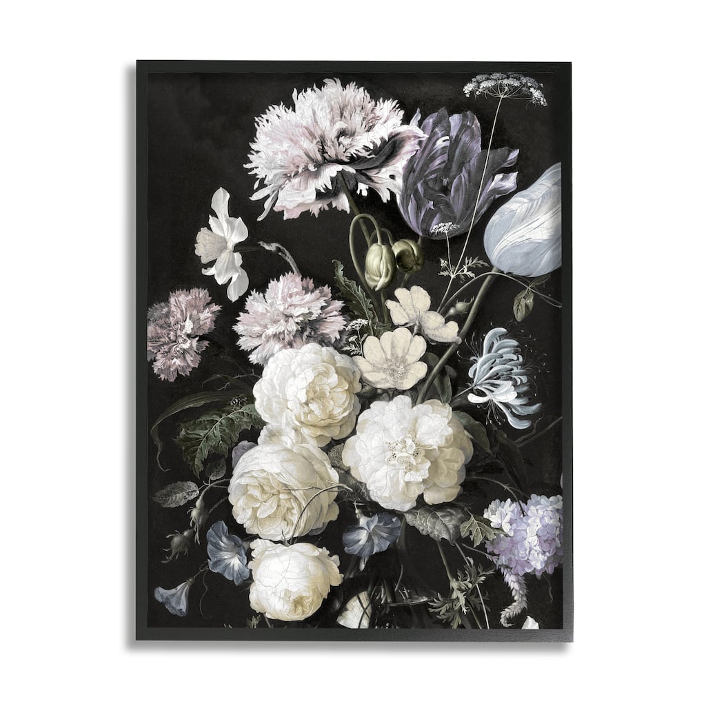 Stupell Classical Flower Arrangement Vintage Faded Tones Busy Florals Framed Wall Art