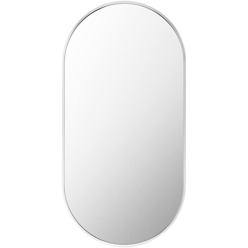 Livabliss Aranya Modern Aluminum Oval Pill-Shaped Accent Mirror