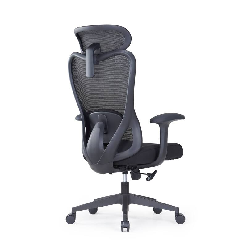 Black Adjustable Height Swivel Rolling Executive Office Chair