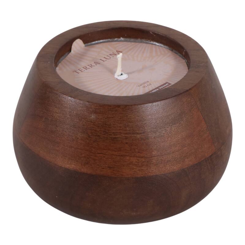 Decorative Vanilla Scented Mango Wood Bowl Candle