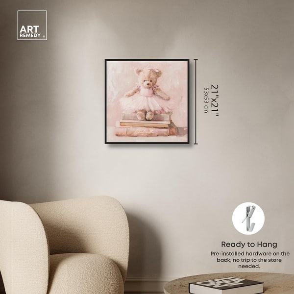 dimension image slide 7 of 24, Ballerina Teddy Books Canvas Kids Art Prints by Art Remedy